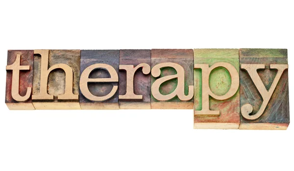 Therapy word in letterpress type — Stock Photo, Image
