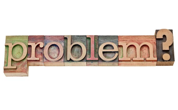 Problem question in letterpress type — Stock Photo, Image