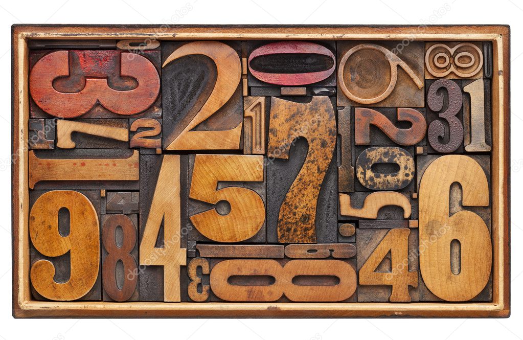 Antique wood number abstract