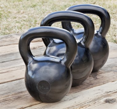 Black iron kettlebells clipart