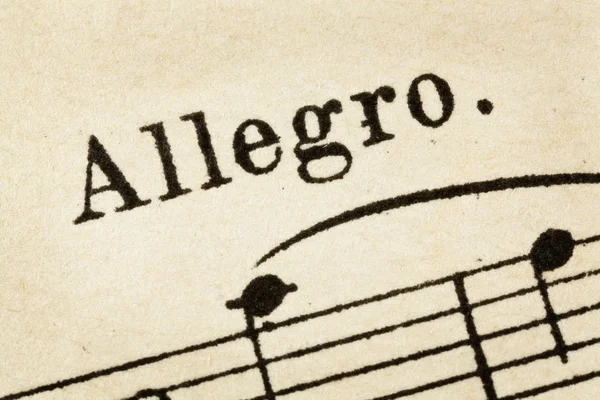 Allegro - fast music tempo — Stock Photo, Image