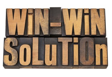 Win-win solution in letterpress clipart