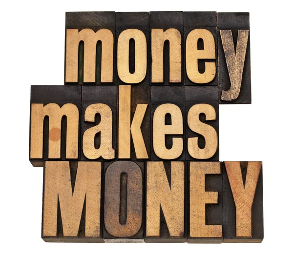 Money concept in wood type — Stock Photo, Image