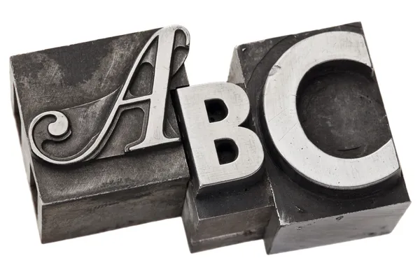 ABC - eerste drie Alfabetletters — Stockfoto