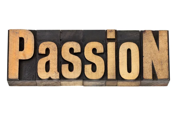 Passion in wood type — Stock Photo, Image