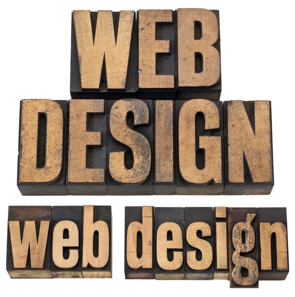 Webdesign in boekdruk type — Stockfoto