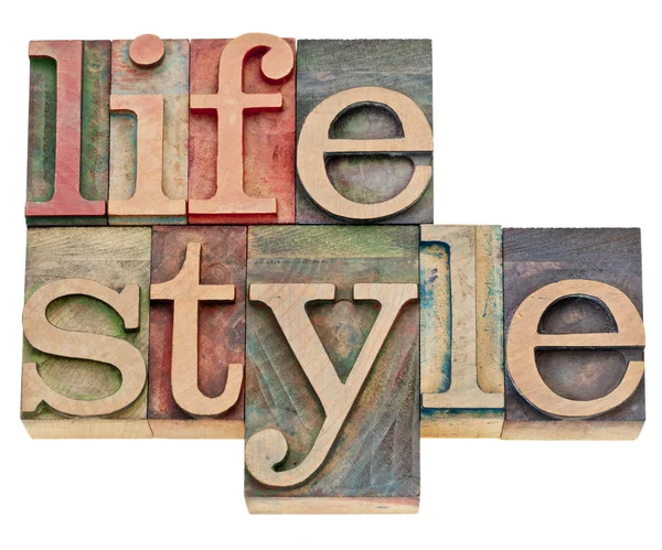 Styl życia w typ typografia — Zdjęcie stockowe