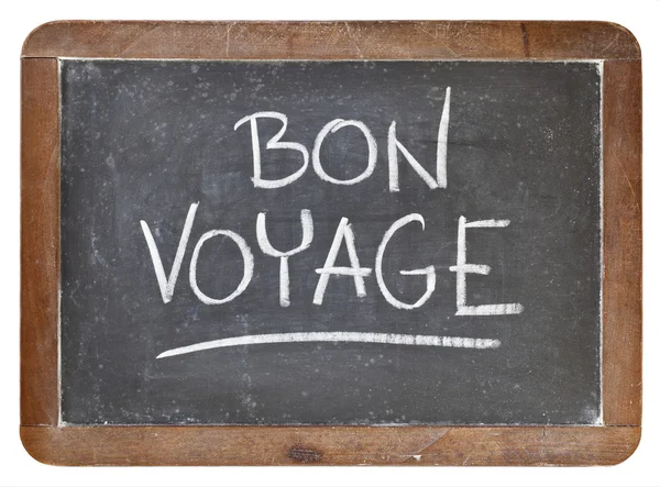stock image Bon voyage on blackboard