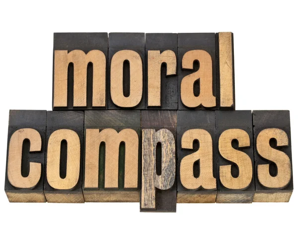 Moraliska kompass - etiska begrepp — Stockfoto