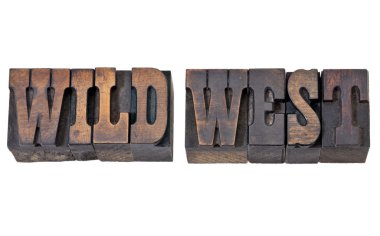 Wild west in letterpress type clipart