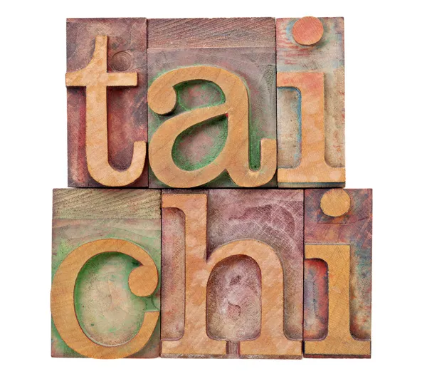 Tail chi in letterpress type — Stock Photo, Image