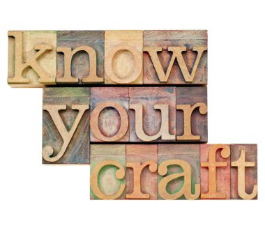 Know your craft in letterpress type clipart