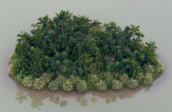 Romantic Desert Island With Palm Trees — Stock Photo, Image