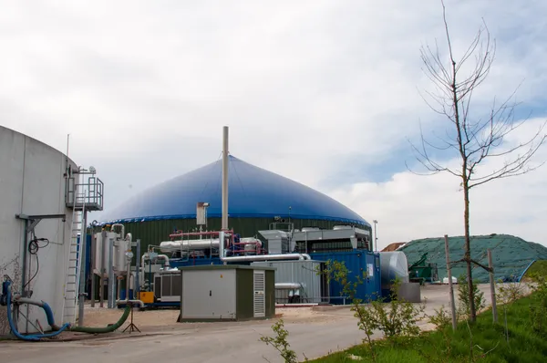 Fermentador de uma fábrica de biogás — Fotografia de Stock