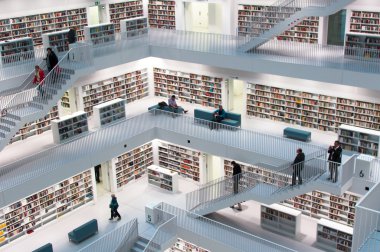 Stuttgart - Contemporary public library clipart
