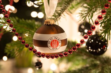 STUTTGART - JANUARY 6: FC St. Pauli Christmas ball clipart