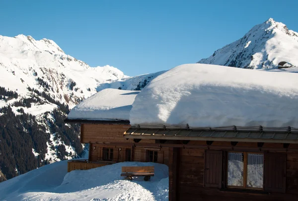Skiing huts in Montafon — Stock Photo, Image