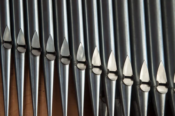 Orgel pijpen close-up — Stockfoto