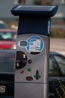 Solar Powered Pay Parking Machine clipart