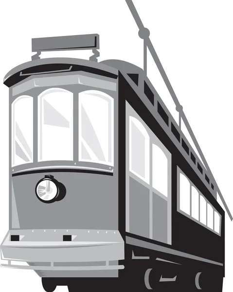 Treno tram tram vintage — Vettoriale Stock