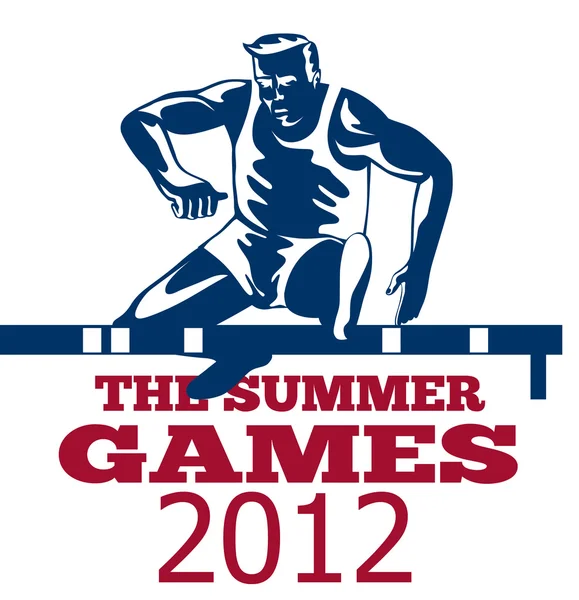 Games 2012 Track and Field Hurdles British Flag — Stock Photo, Image