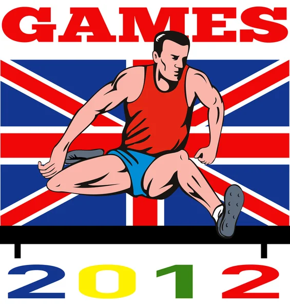 stock image Games 2012 Track and Field Hurdles British Flag