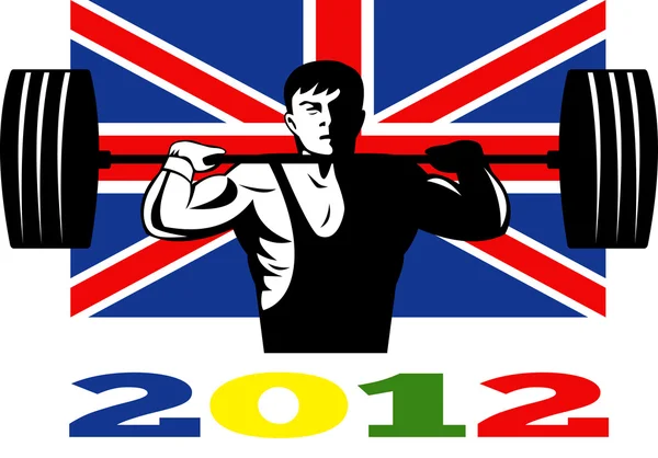 Jogos 2012 Halterofilismo Retro Bandeira Britânica — Fotografia de Stock
