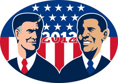 Romney Vs Obama American Elections 2012 clipart