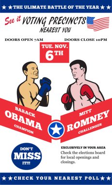 Romney Vs Obama American Elections 2012 Boxing clipart