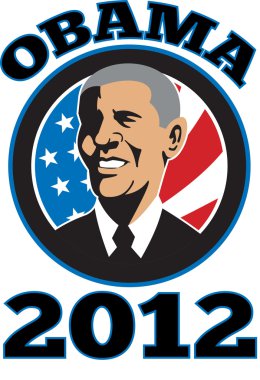 American President Barack Obama Flag clipart