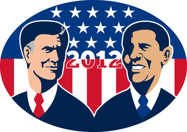Romney contre Obama élections américaines 2012 — Photo