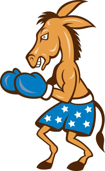 Donkey Jackass Boxing Stance — Stock Vector