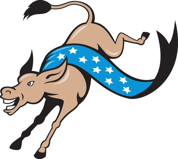 Donkey Jackass Jumping Democrat — Stock Vector