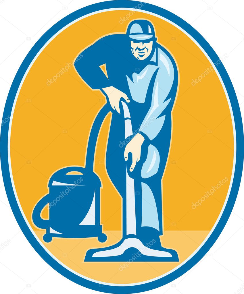Cleaner Janitor Worker Vacuum Cleaning