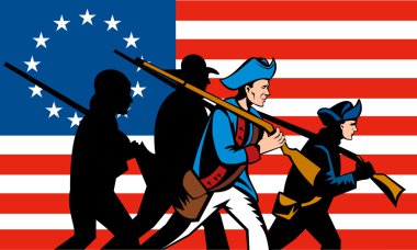 American Minuteman Militia Betsy Ross Flag clipart