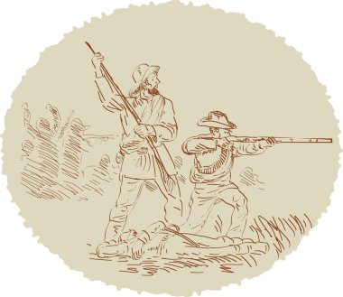 American Civil War confederate soldier fighting clipart