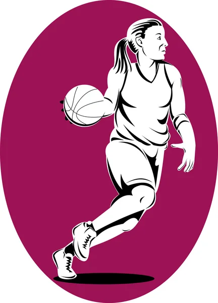 Basketball player dribbling ball — Stock Photo, Image