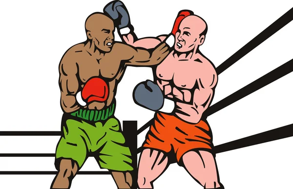 Bokser aansluiten knockout punch — Stockfoto