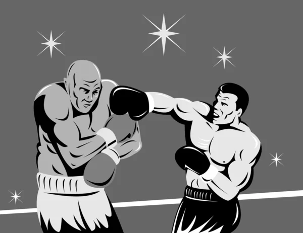 Bokser aansluiten knockout punch — Stockfoto