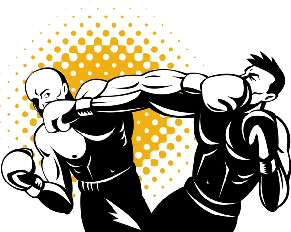 Boxer connexion knockout punch — Photo