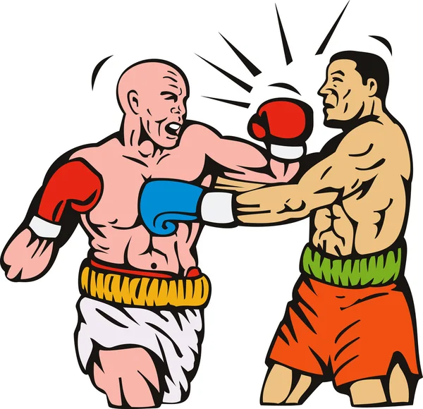 Boxer di collegamento pugno knockout — Foto Stock