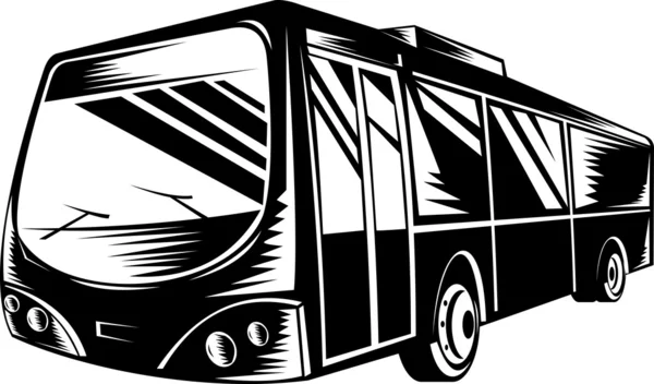 Passagerare buss buss träsnitt — Stockfoto
