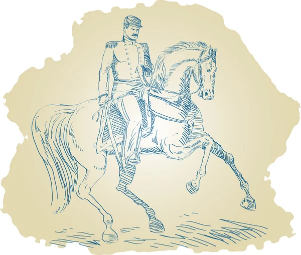 Amerikanischer Bürgerkriegsoffizier zu Pferd — Stockfoto