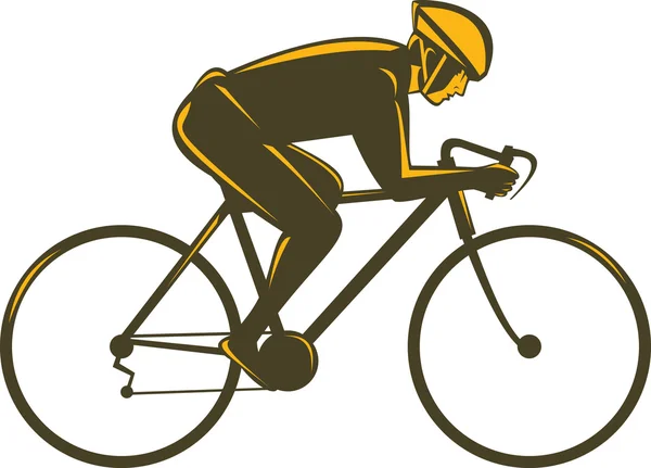 Cyclist riding bicycle viewed from side — Stock Photo, Image