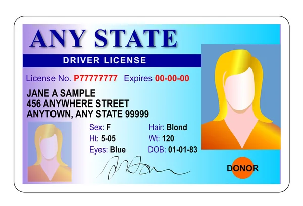 Genérico female state driver license —  Fotos de Stock