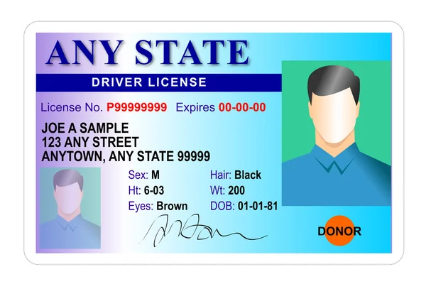 一般的な男性の州の運転免許証 — ストック写真