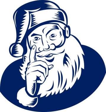 Santa Claus pointing a finger clipart