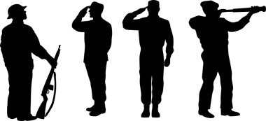 Soldier silhouettes clipart