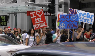 Yeşil Barış iklim değişikliği kampanya Protesto yürüyüşü