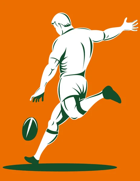 Jugador de rugby pateando la pelota —  Fotos de Stock